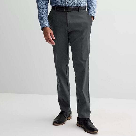 NWT Men's APT 9 Grey Slim Fit Business Dress Pants 36/30 - Picture 1 of 10